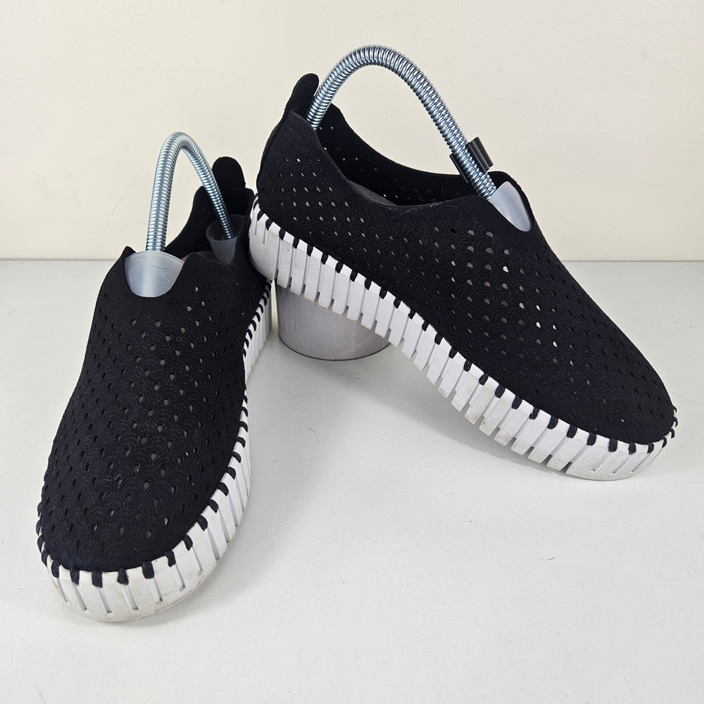 Ilse Jacobsen Hornbaek Women 7.5 - 8 Tulip 139 Black Platform Slip On Sneakers